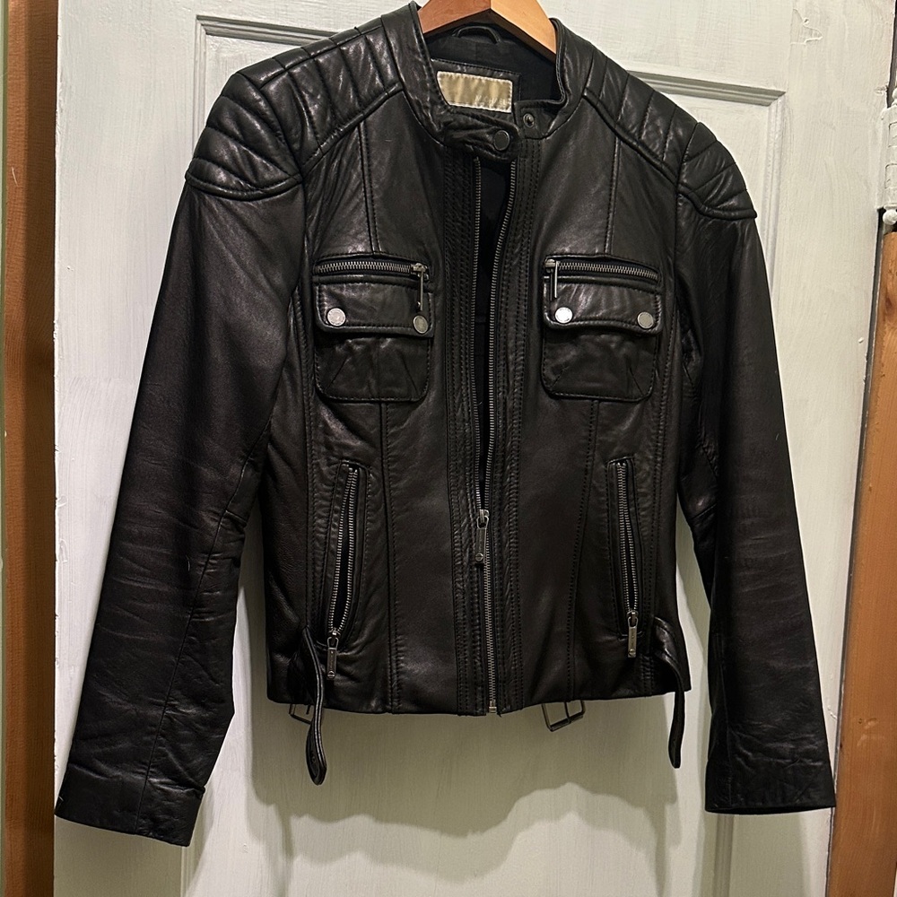 Michael Kors Quilted Black Leather Jacket